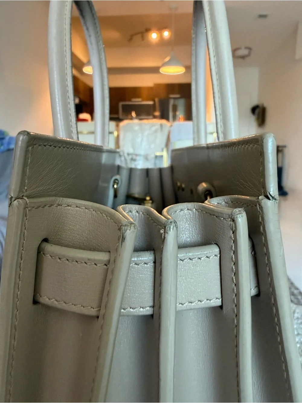 Saint Laurent Sac de Jour Baby in Smooth Leather Dark Beige - Preowned